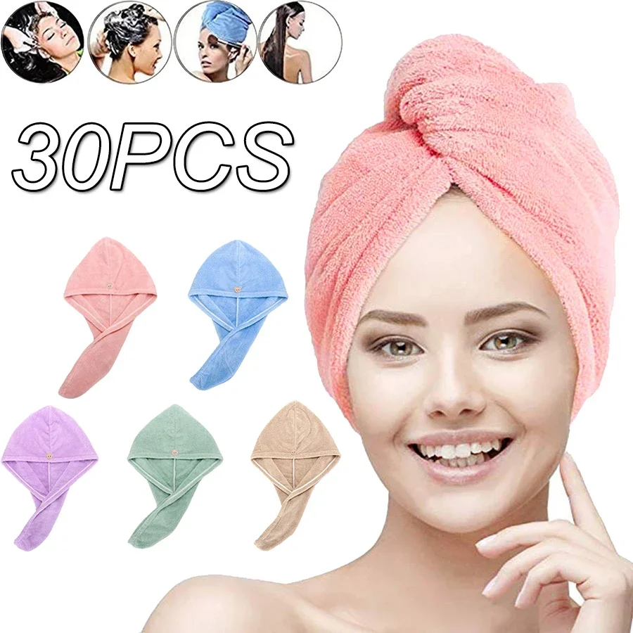 Quick-dry Hair Towel Women Hair Drying Hat Cap Hat Bath Hat Microfiber Solid Towel Cap Super Absorption Turban Hair Dry Cap