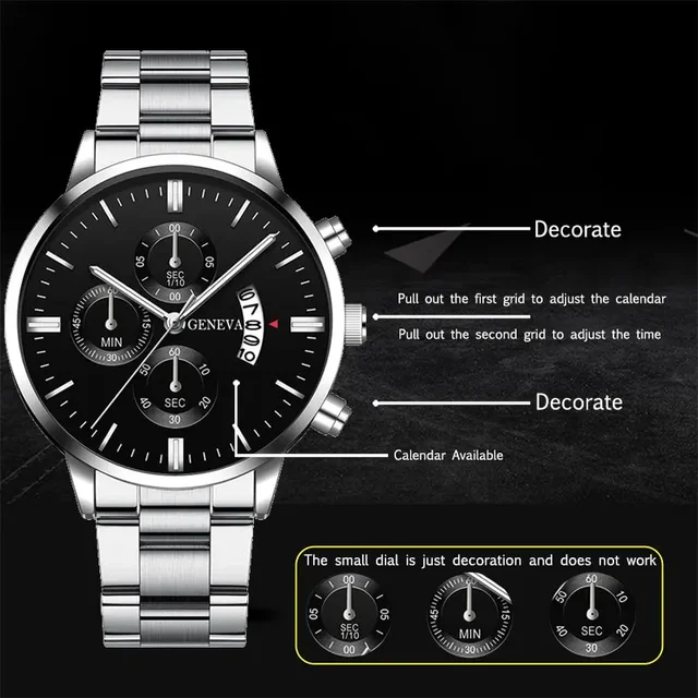 Mode hommes montres de luxe argent acier inoxydable Quartz montre-bracelet homme montre d'affaires pour hommes calendrier horloge Reloj Hombre 2