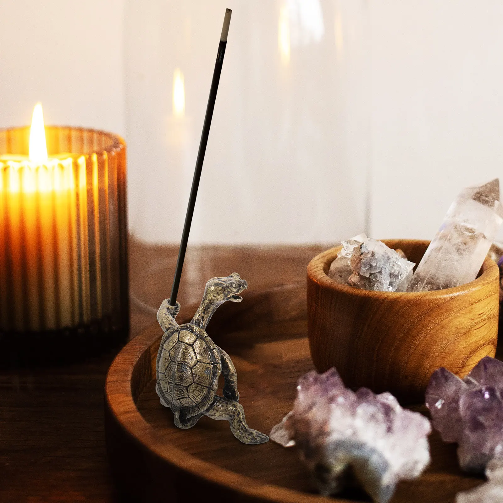 2Pcs Turtle Incense Holder Metal Burner Home Decor Meditation Yoga Room Air Purifier Incense Stick Holder