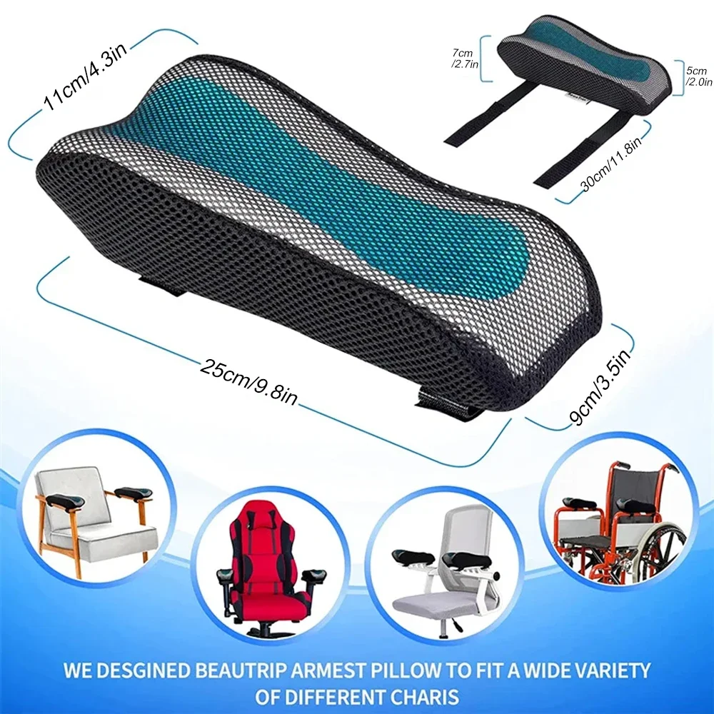 Ergonomic Armrest Pads- Office Chair Arm Rest Cover Pillow - Elbow Support Cushion for Computer, Gaming and Desk Chairs - Image 2