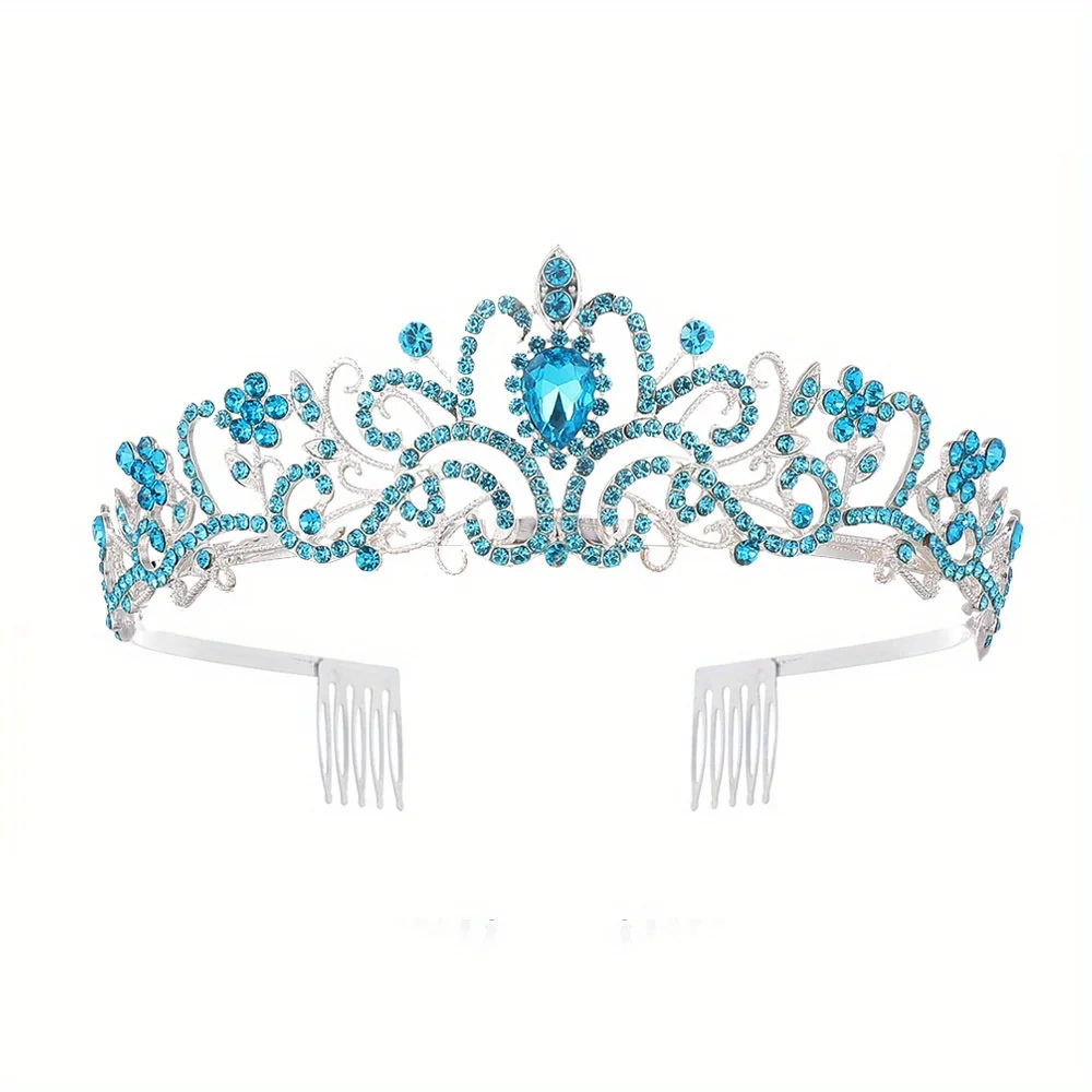Hochzeit Haar Tiara Kristall Braut Tiara Krone mit Kamm Strass Abschluss ball Diadem Diademe und Kronen Braut Hochzeit Haarschmuck – Detail 13