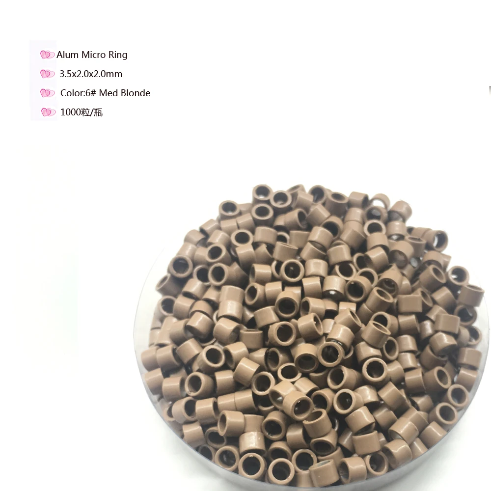3.5x2.0 Screw Micro Ring Hair Extension Microringe Micro Links Rings Beads Links With Screws Thread Aluminium Screw Micro Ring