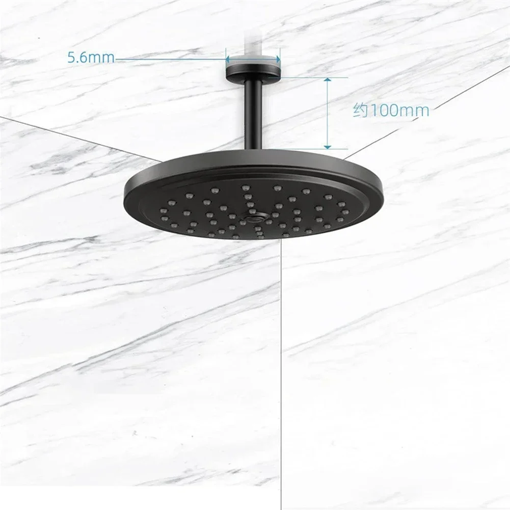 Black Shower Bracket With Flange Ceiling Mount Shower Head Extension 10-30cm Standard Male G1/2 Connectors Heads Parts