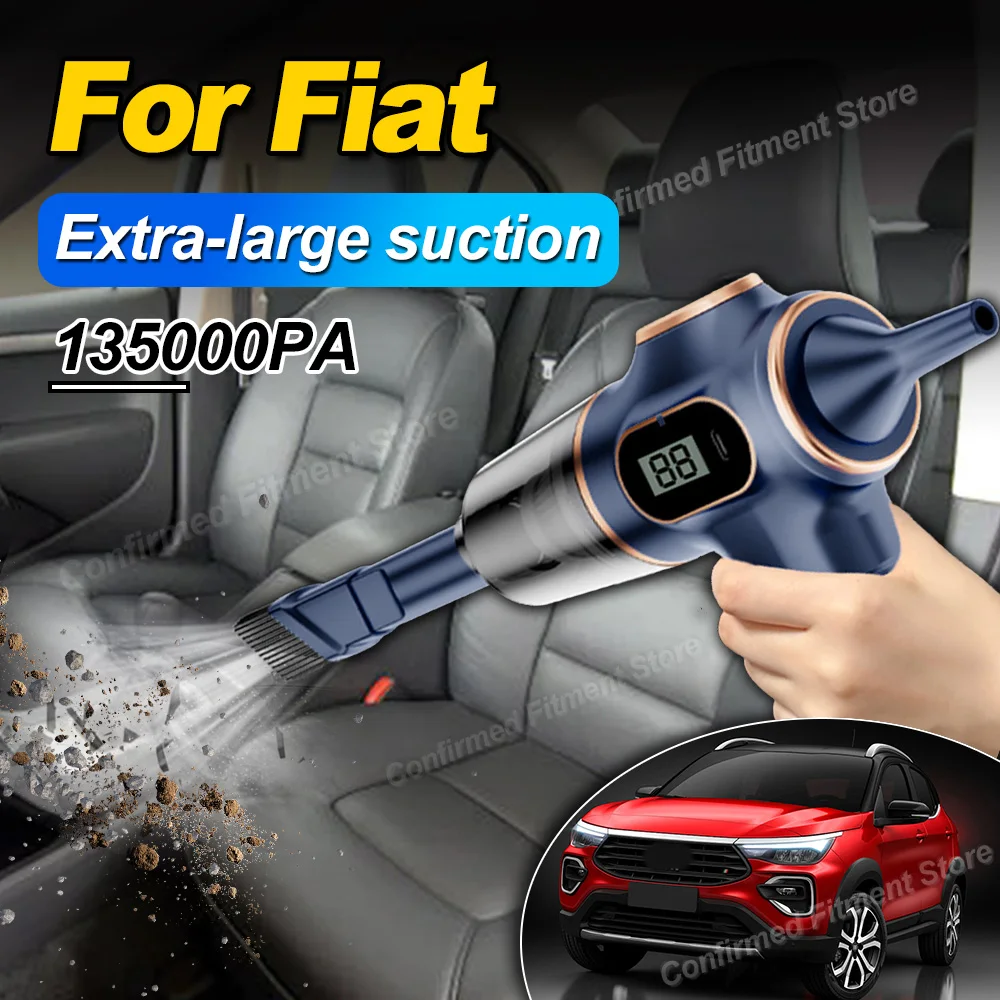 Wireless Portable Multi Uses Car Vacuum Cleaner 135000PA Extra-Large Suction Deep Cleaning For Fiat 500X 300 500 500C 500L