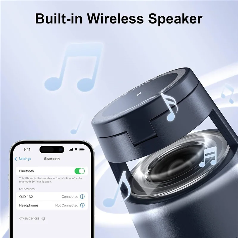 3 in 1 Magnetic Wireless Charger Bluetooth Speaker LED Light Desktop Fast Charging Phone Stand For iPhone 16 15 iWatch Airpods