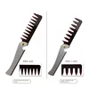 Oil Head Comb Barber Stainless Steel Handle Folding Wide Teeth Men Comb Hairdressing Hair Modeling Styling Comb Portable Vintage 5