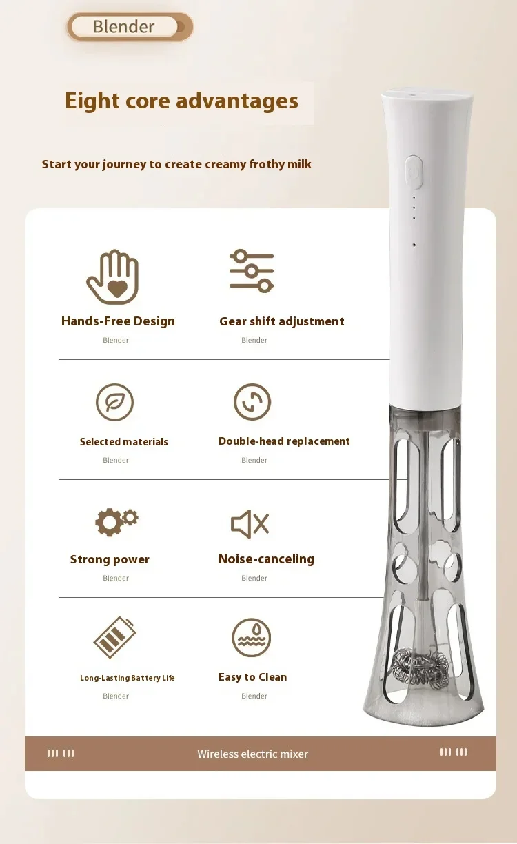 S77e82ec7c3e4452885308d368e51e343o küchexyz.de Best Price | Fast Delivery |Quality Product Multi functional handheld electric milk frother, rechargeable model, portable coffee frother, household kitchen small egg beater