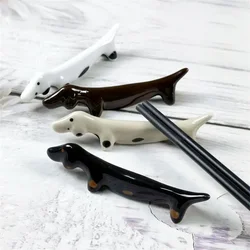 Set of 4 Retro Ceramic Dachshund Chopstick Holders - Cute Table Decoration (4pcs set mix)