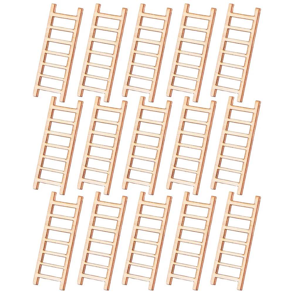 

15 Pcs Small Staircase Ornaments Sand Table Decoration Miniature Wooden Photo Props Potted Delicate Ladder Simulation Bonsai