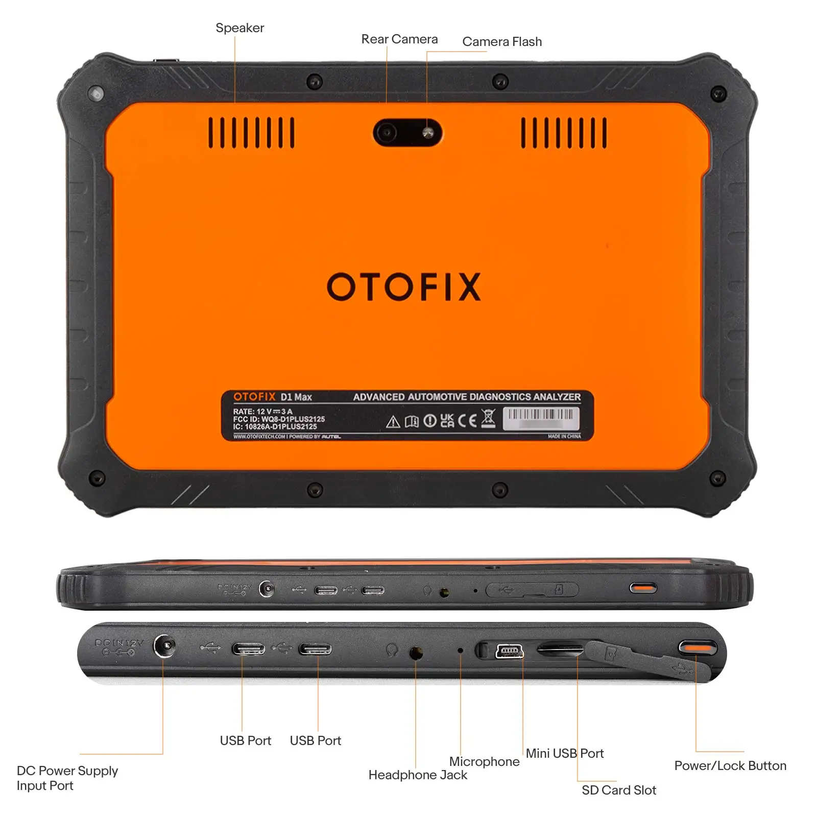OTOFIX D1 MAX Professional Diagnostic Tool 36+ Service Functions Read/Erase Codes View Live Data Active Test