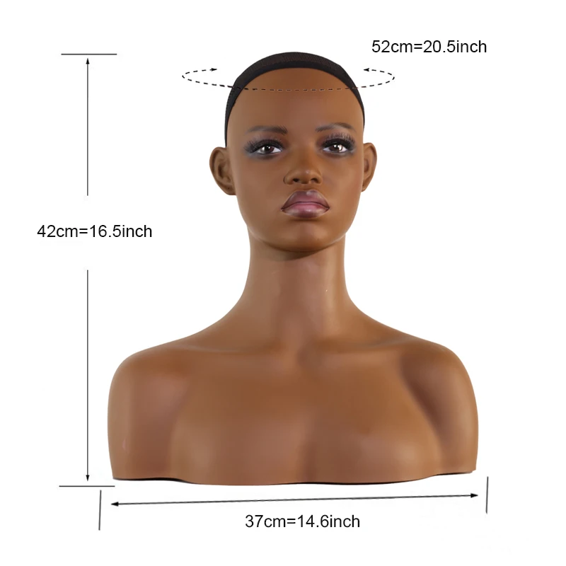 African Realistic Female Mannequin Head With Shoulders Display Manikin Head  Bust For Wigs Hat Displaying Accessories Makeup Head - Wigs Display Head -  AliExpress