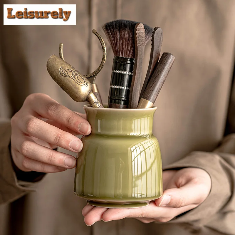 Yaozhou Kiln Celadon Tea Six Gentlemen Boutique Tea Dust Green Tea Tool Set Household Teaware Utensils Chinese Tea Set Ornaments