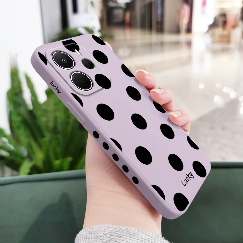 Chic French Polka Dots Liquid Silicone Phone Case