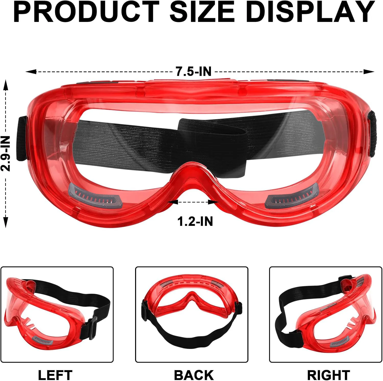 Enhanced Anti-Fog Adjustable Safety Goggles for Chemical Splash Protection