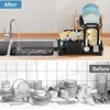 New 360° rotating storage rack double-layer kitchen tableware drying rack with drain tableware storage rack for tableware 3