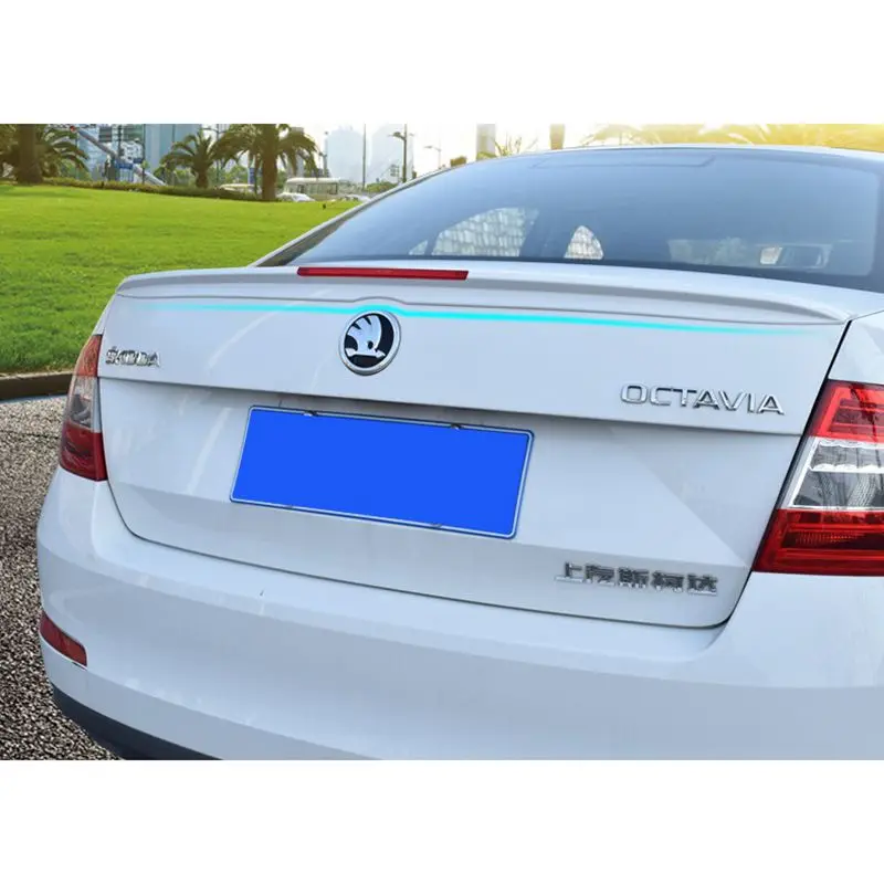 Pro skoda octavia spoiler reflectors w ABS materiál auto zadní blatník primer barva zadní spoiler pro skoda octavia spoiler 2015-2017