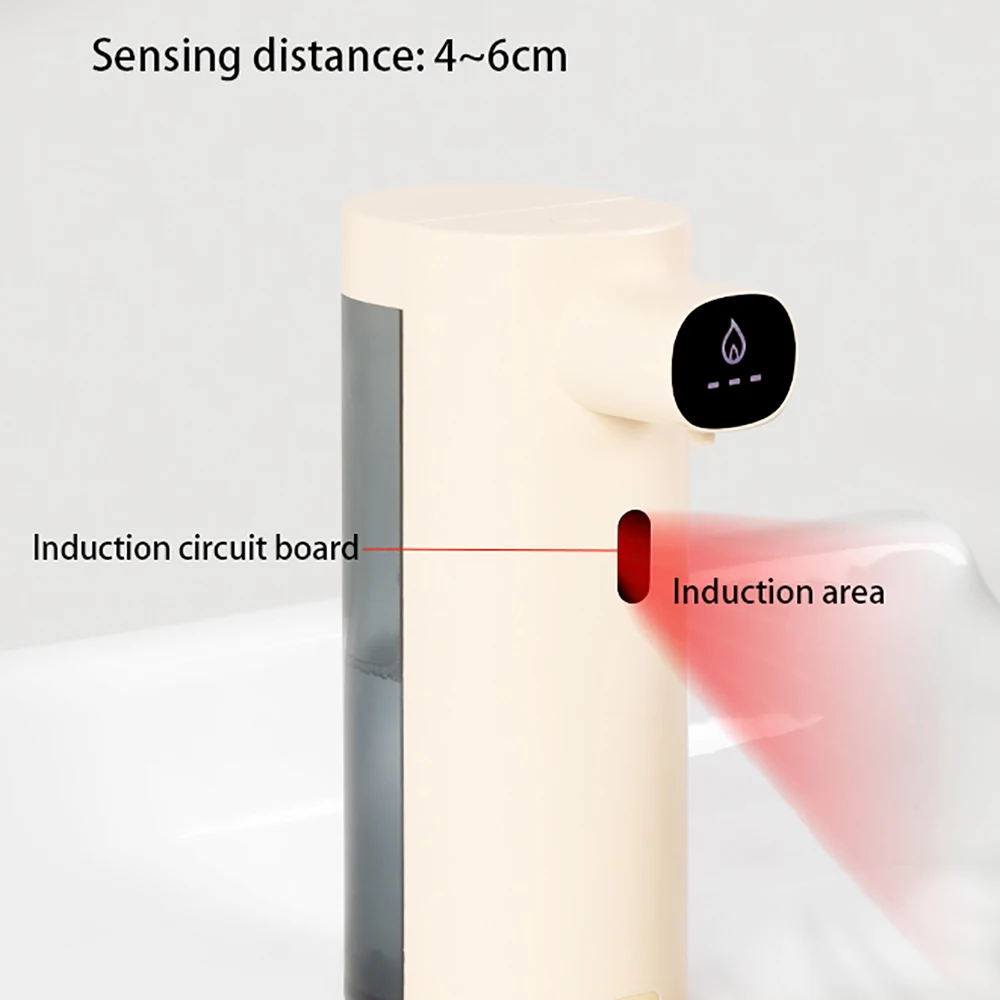 Soap Dispenser Soap Pump Soap Dispenser Head Wall Mounted Dispenser Automatic Soap Dispenser 300ml USB Rechargeable Contact-free Home Infrared Induction Antibacterial Hand Soap Lathering Machine