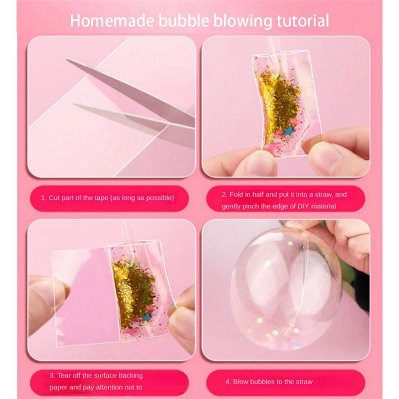 Nano Tape Kneading Blowing Bubble Full Set Nano Tape Double-Sided Tape Paste Blowing Bubble Toy Sticker Tapes 2