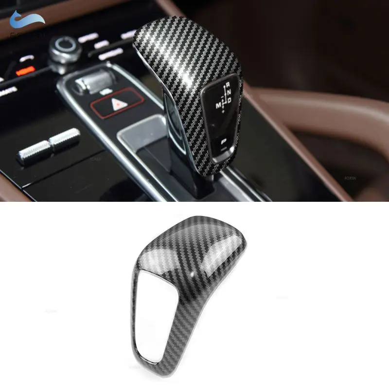 

Для Porsche Cayenne 2018 2019 2020 2021 Автомобильная текстура из углеродного волокна переключение передач крышка рамы Защитная отделка