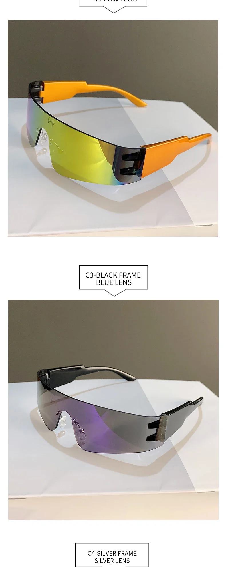 Rimless Punk Sunglasses - Trendy UV400 Shades for Men and Women