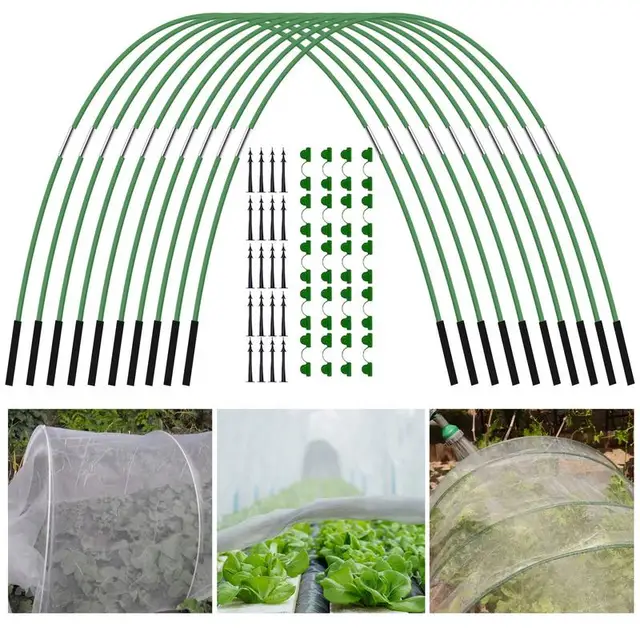 Üvegházhatás Rugalmas Zöld Kerti Cloche Növényvédő Karika Emelt Ágyakhoz Kert Növekszik A Sor Borító Burkolatához - Image 2