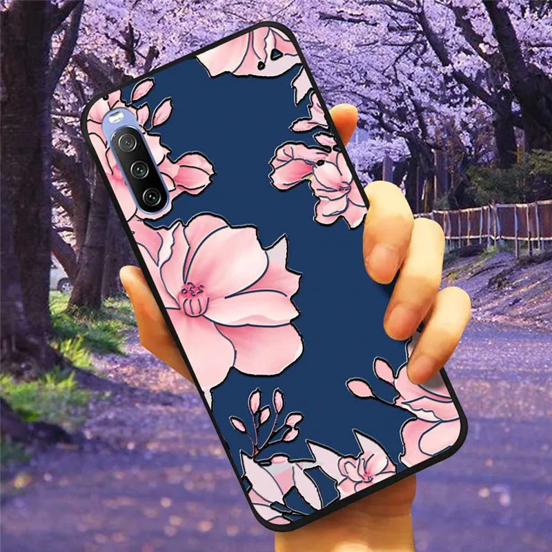 3D Flower Relief Soft Silicone Emboss Phone Case Cover