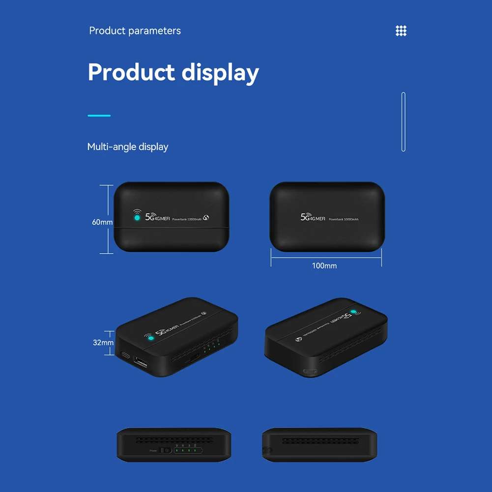 Gadgetoo Pw100 4G Power Bank Mobile Wi-Fi Hotspot 4G Pocket Wifi 10000Mah Battery Cat 4 Router