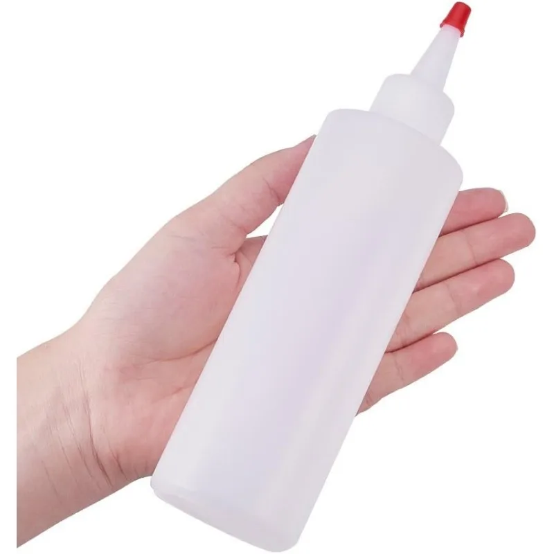 8Pack 8.5 Ounce Plastic Squeeze Dispensing Bottles with Red Tip Caps-Good For Crafts Art Glue Multi Purpose