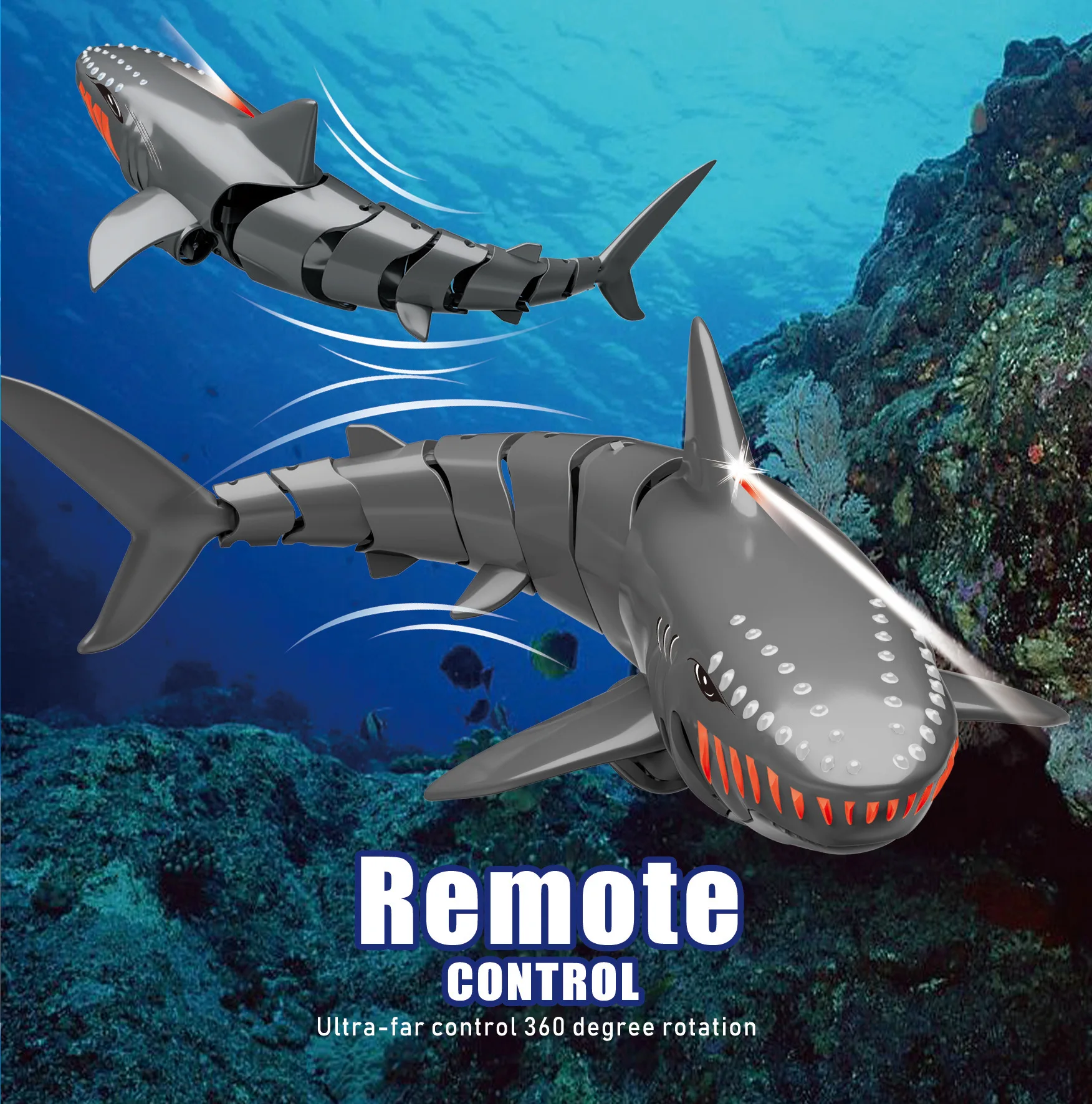 2.4g Rc Shark Boat Model Electric Dual Motor High Speed Remote Control