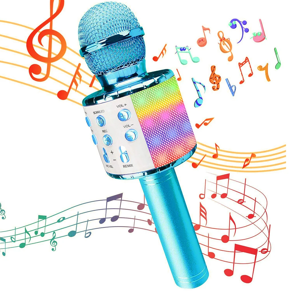 

6 Colors Bluetooth Wireless Microphone Rechargeable Karaoke KTV Microphone 3 Layers Noise Reduction Music Player Singing Supply