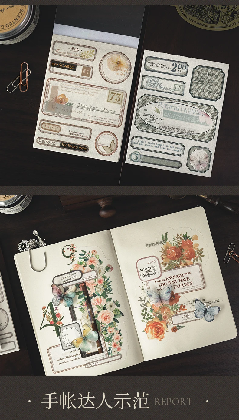 Yoofun 30 Blatt Bordüre-Set, Vintage-Rahmen, Dekormaterial, Papier, Notizblock, kreatives DIY, Junk-Journal, Scrapbooking, DIY-Notizblöcke – Detail 12