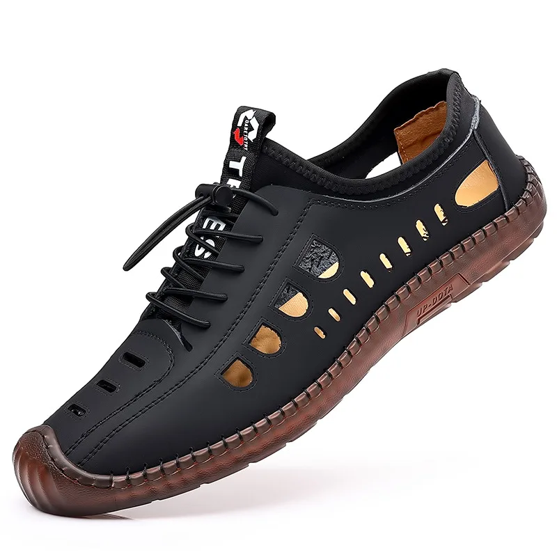 Casual Shoes Summer Men's Casual Sandals Fashion Hollow Out Breathable Flat Business Soft Bottom Sneakers
