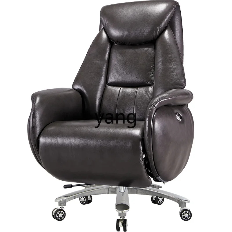 

Yjq High-End Executive Chair Electric Reclining Computer Home Comfortable Office Chair Business Massage Genuine Leather