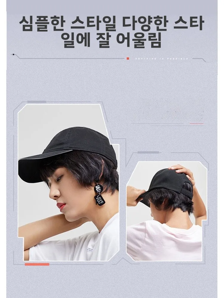 야외 스포츠 캡 UV 보호 남녀공용 편안하고 통기성이 좋은 클래식 블랙 모자 배드민턴 및 기타 야외 활동용