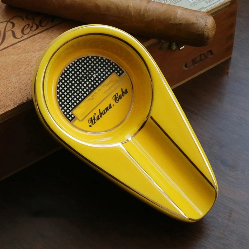 Ceramics Travel Cigar Holder Stand Pocket Mount ASHTRAY Cigar Rest Rack Smoking Accessories For Cohiba portable ashtray ceramic ashtray