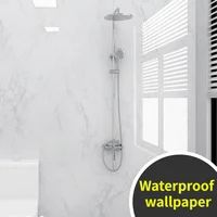 Modern Adhesive Wallpaper Roll with 10 Meters Waterproof Mould Proof Stickers Bathrooms Kitchen Renovation Marble Tile Sticker 1