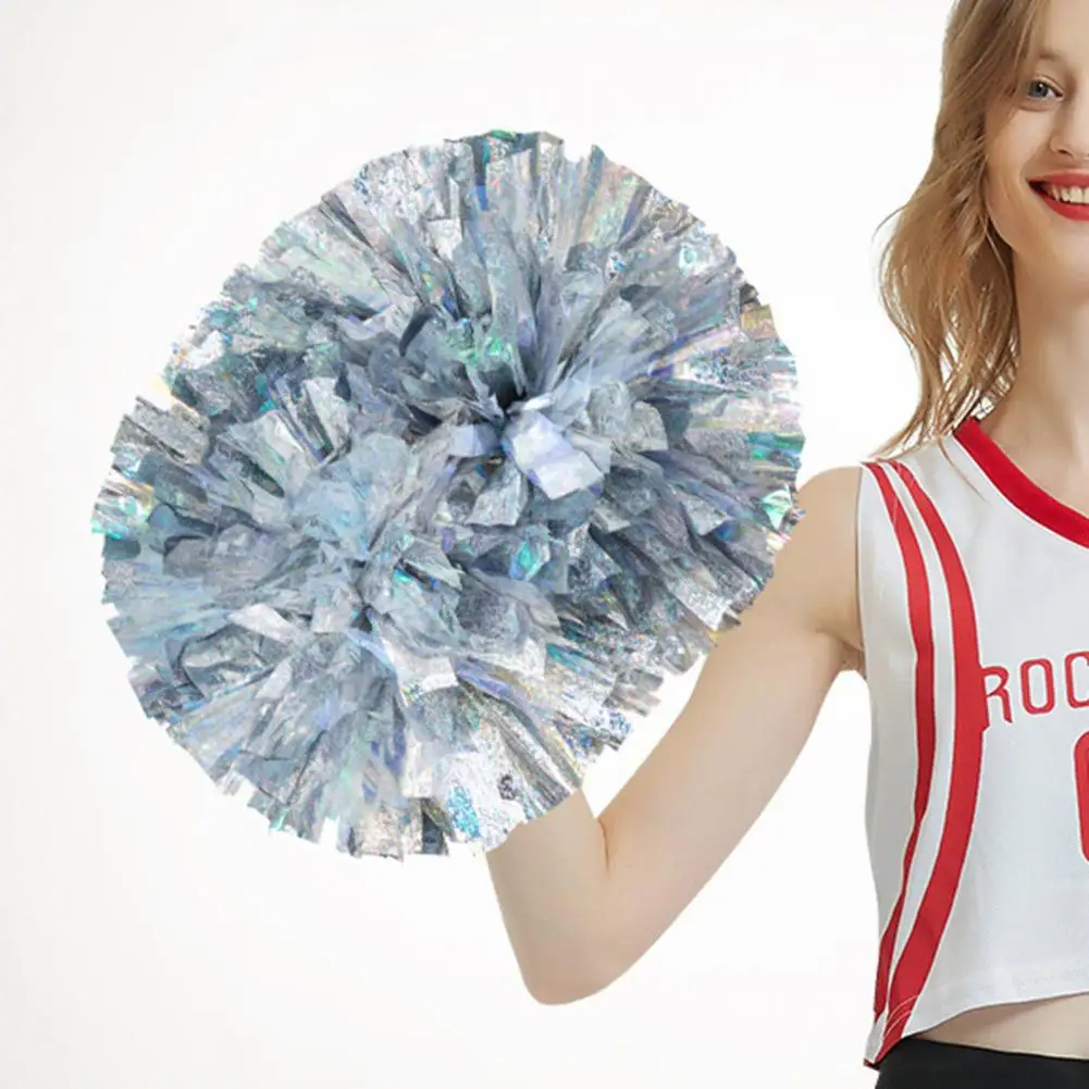Double-headed Metallic Pom Poms Cheerleading Flower Ball with Handle Team Sports Spirit Party Kids Adults Cheer Pompoms cheerleading pom poms