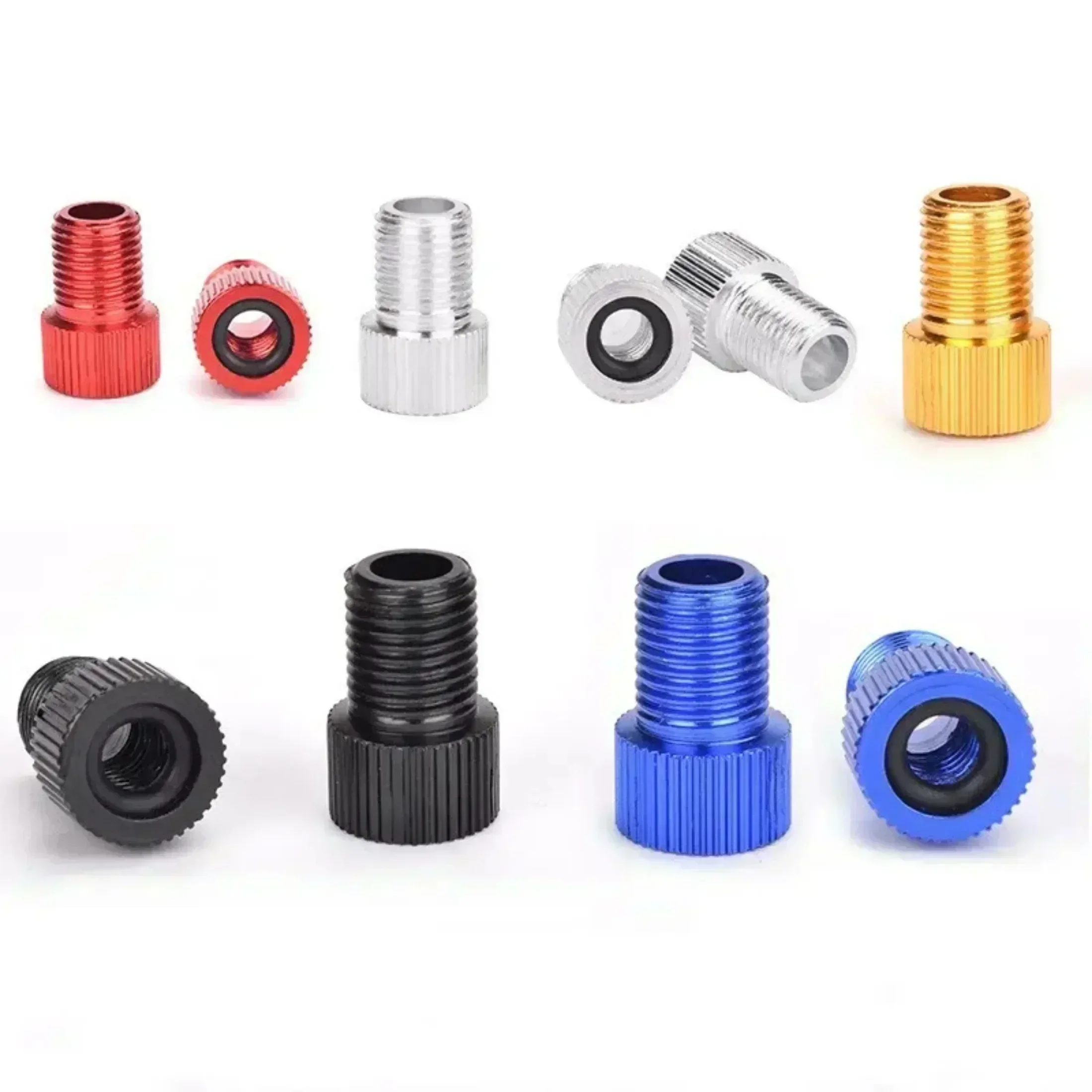 Aluminum Alloy Bike Valve Adapter Convert Presta To Schrader Valve bicycle valve adapter bicycle valve accessories bicycle valve tool Bicycle Pump Air Nozzle Tube Tools Bicycle Accessories 1PC