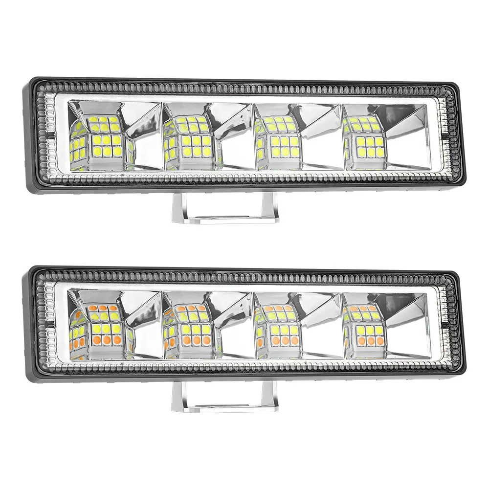 자동차 작업등 LED 바, 오프로드 SUV ATV 트랙터 보트 트럭 굴삭기, LED 콤보 빔, 12W, 4x4, 24 LED 작업 바, 12V, 24V