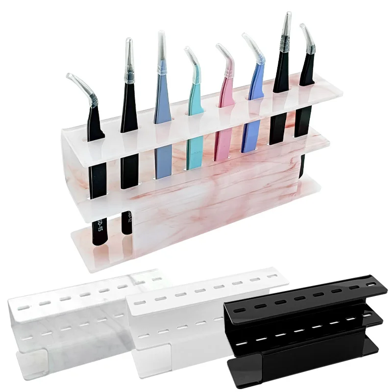 6/8 Holes Acrylic Eyelash Tweezer Storage Holder Portable Durable