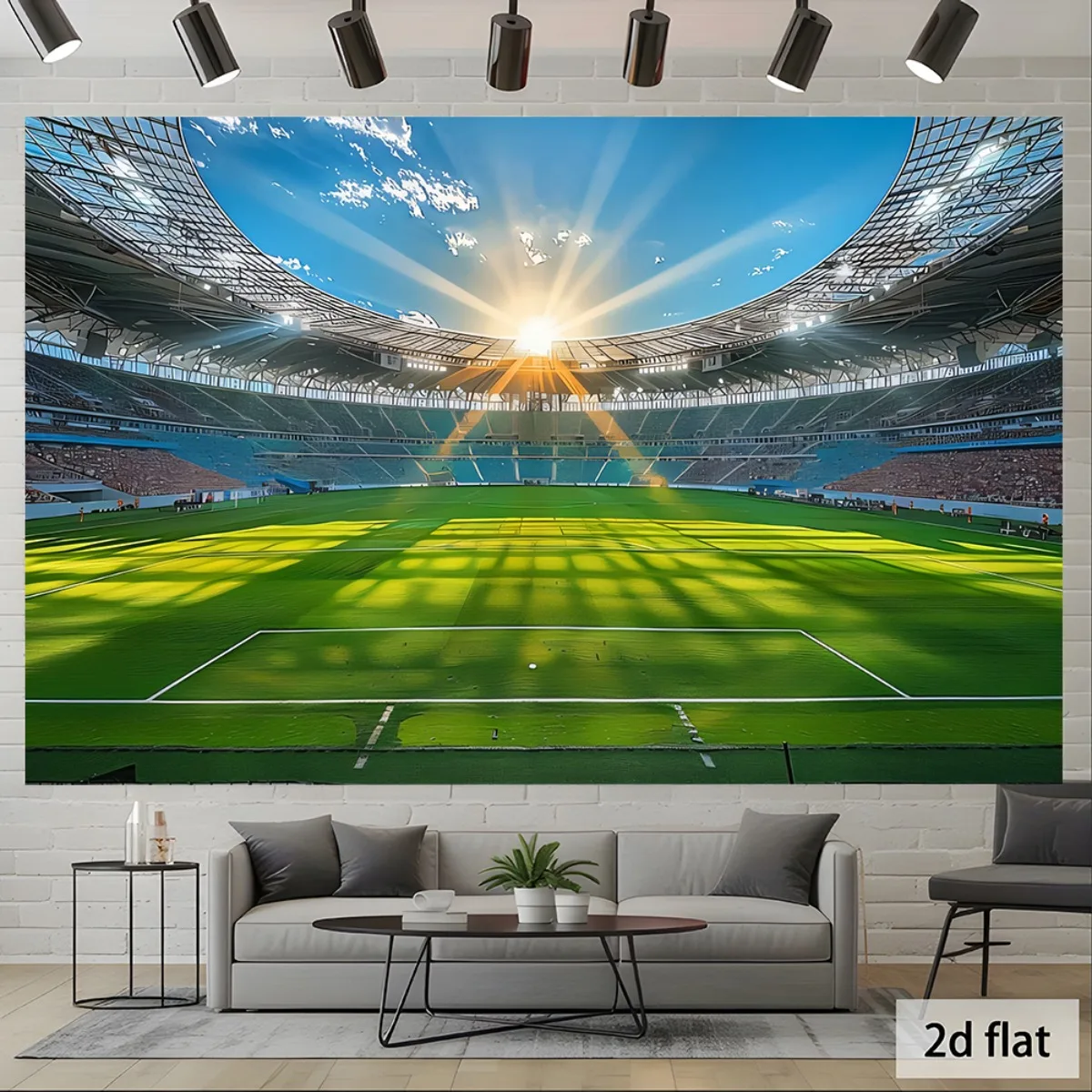 1 Stück, 2D flacher Fußballfeld-Hintergrund, perfekt für Studio-Wanddekoration und Fotografiebedarf, drinnen und draußen. wsj – Detail 4