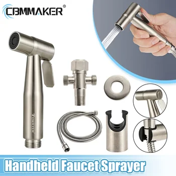 휴대용 변기 비데 수도꼭지 분무기 세트, 스테인레스 스틸, 욕실 청소 샤워헤드, 욕실 액세서리