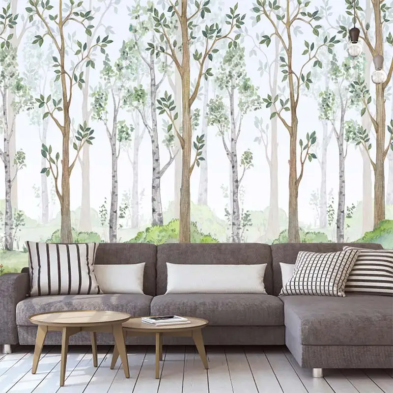 WhiteBirchWallpaperWallStickerForestDecorationSelfadhesive