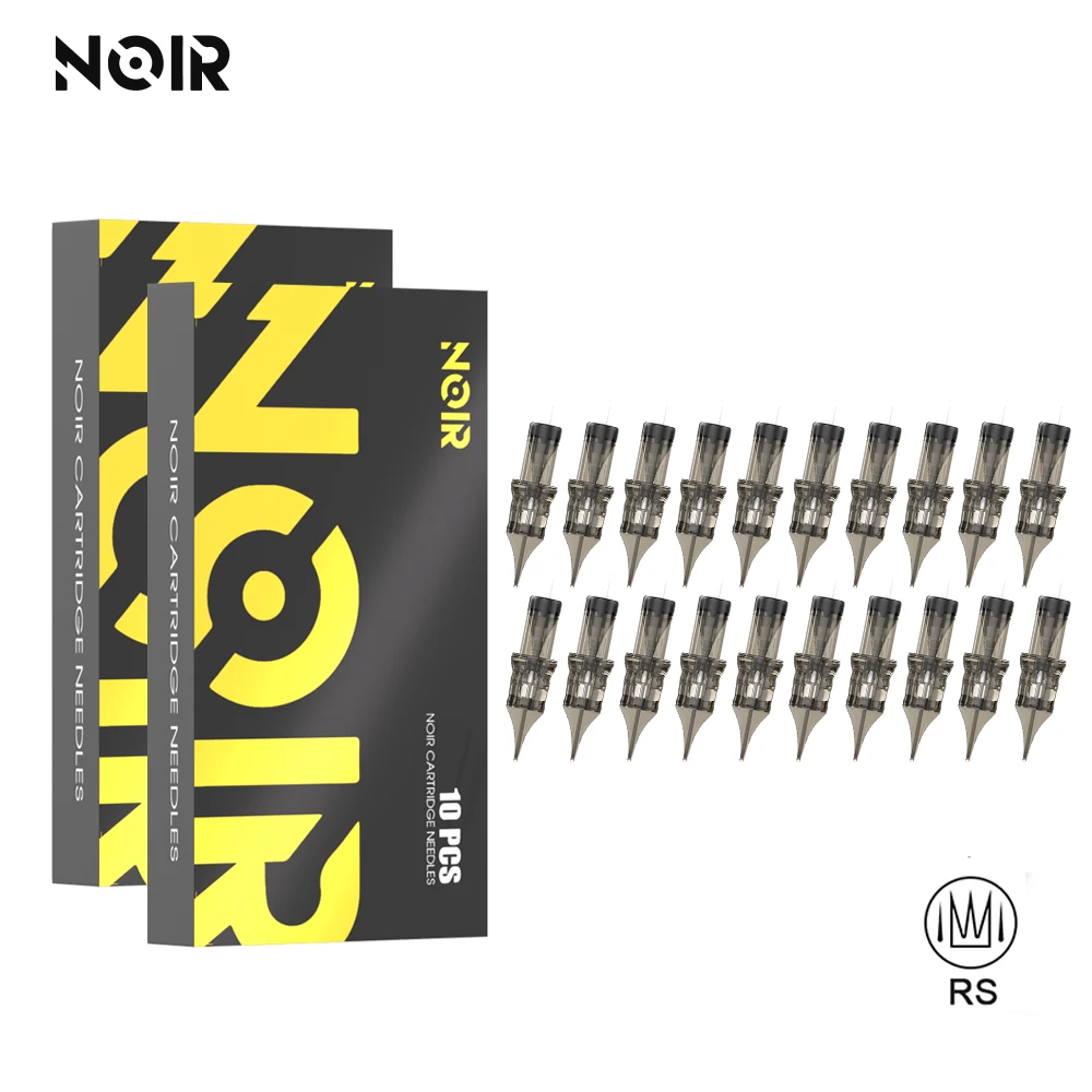 20PCS Noir RS Tattoo Cartridge Needles Original Disposable Sterilized Permanent Makeup Machine Needles For Eyebrow Eyeliner Lip