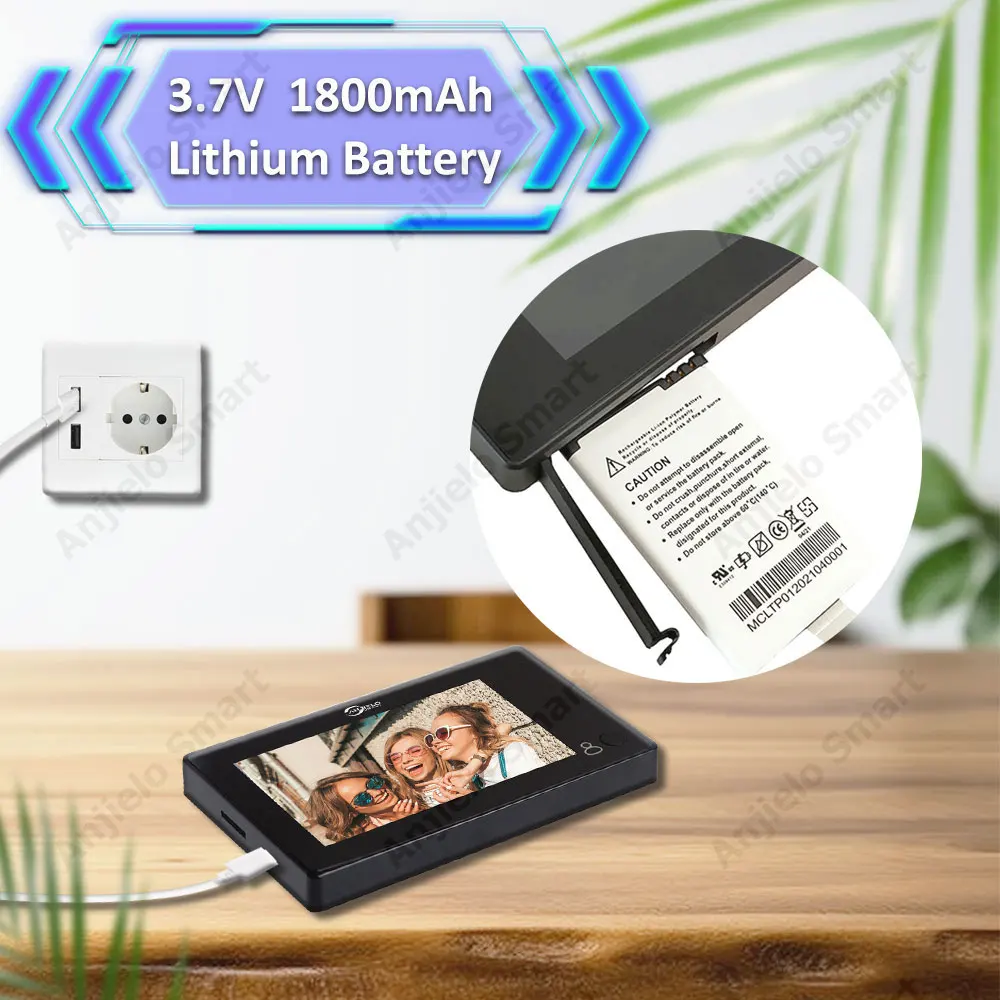 Intelligente Visuele Deurbelcamera, 4,3-inch Scherm Draadloze HD-videodeurbel Elektronische Visuele Intercomdeurbel, Werkt met Tuya APP, voor Huisbeveiliging
