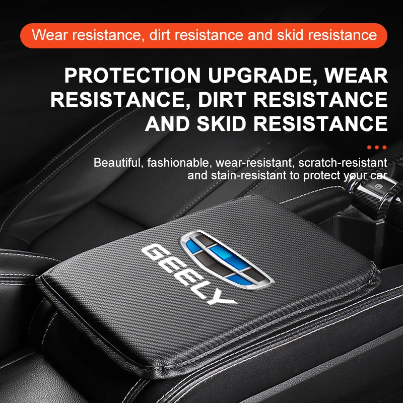 자동차 중앙 콘솔 팔걸이 상자 보호 패드, 탄소 섬유 소프트 패드, Geely Atlas pro Boyue Haoyue Vision Emgrand Binyue GS GL