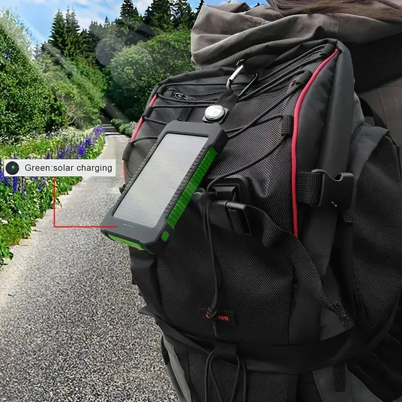 20000mAh Solar Power Bank Batteria di ricambio di grande capacità Ricarica rapida Banche di alimentazione portatili 20000 batterie ausiliarie per esterni - immagine 6