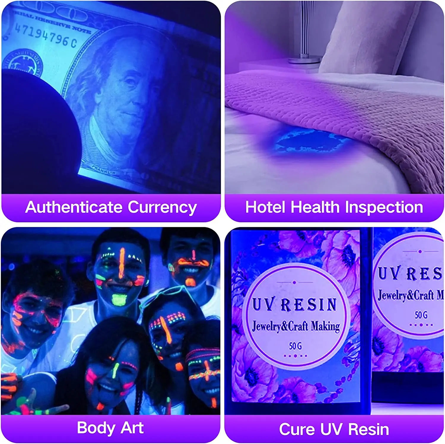 Torcia UV 51 LED - Rilevatore Di Macchie Di Urina Per Animali Domestici