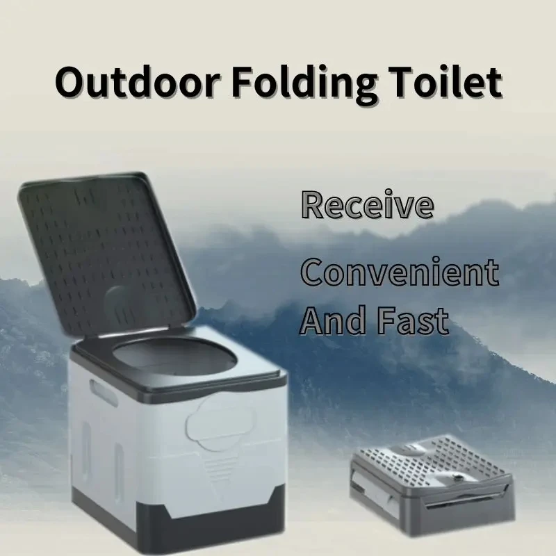 Portable Folding Toilet Anti-Odor Storage Box for Camping and Emergencies