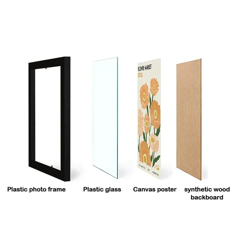 Classic Black Wood Color Wooden Photo Frame A3 A4 Picture Frame Poster Canvas 3pcs for Wall Mounting Desktop Display photo frame wood canvas frame wood photo frame wood frame wood picture frame